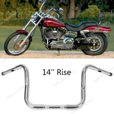14'' Handlebar Chrome For Harley-Davidson Ape Hanger Rise FLST FXST Sportster
