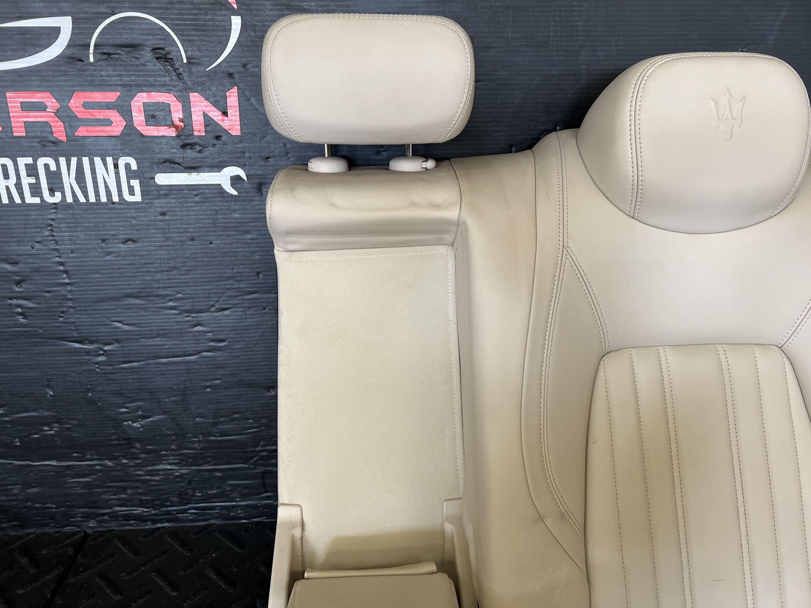 2016 MASERATI GHIBLI REAR DRIVER BACK UPPER SEAT CUSHION W/HEADREST TAN LEATHER