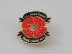 Veterans All Gave Some Some Gave All Red Glitter Poppy Enamel Pin Black Banner