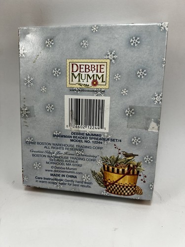 Debbie Mumm Snowmen Spreaders Set of 4 In Box NOS - Picture 2 of 4