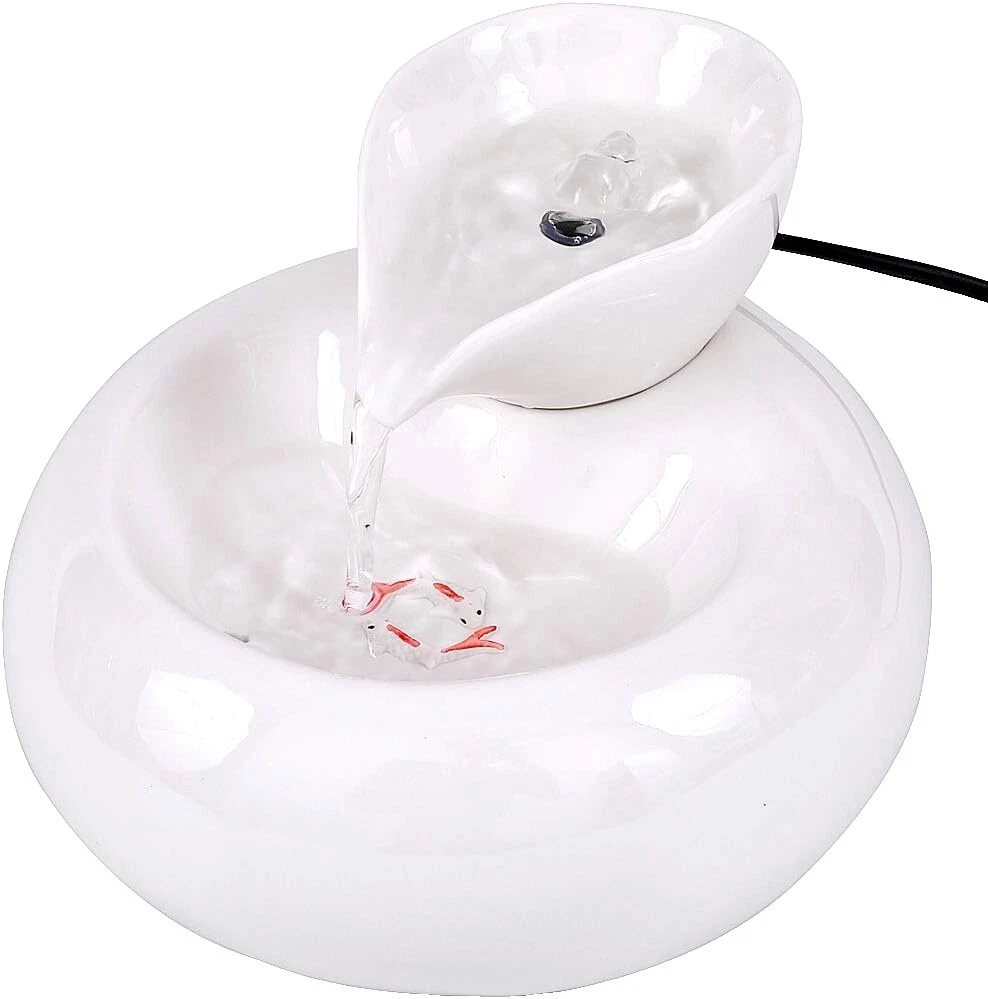 Fuentes de agua Perro de Cerámica Blanca