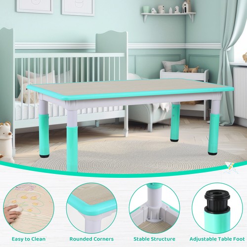 Set tavolo bambini e sedie tavolo bambini tavolo con 6 sedie regolabile in altezza DE - Foto 11 di 29