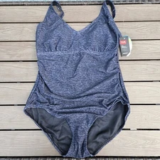 TYR Durafast Elite Mantra V-Neck Controlfit Black Women 1-PC Swimsuit SZ 8 New