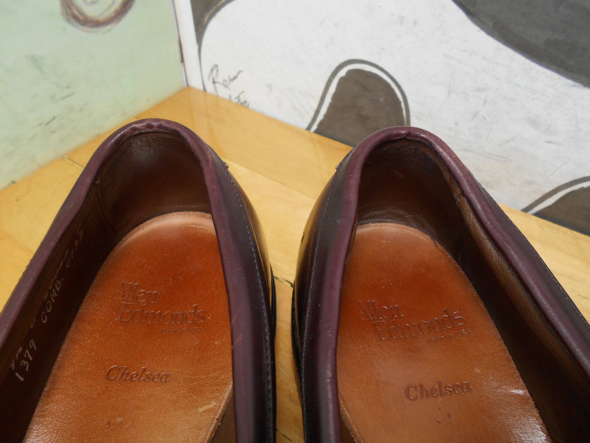 Allen Edmonds Chelsea Brown Leather Kiltie Tassel Loafers 
