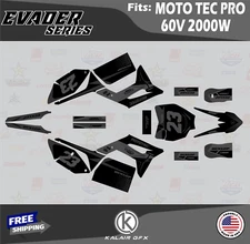 Graphics Kit for MotoTec Pro 60v (All Years) Evader Series - SMOKE