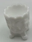 Vintage White Slag Milk Glass Toothpick Holder