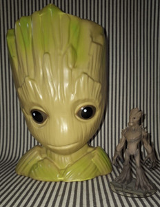 LOT OF 2 DISNEY GROOT POPCORN BUCKET & MARVEL INFINITY GUARDIANS OF GALAXY VOL 2