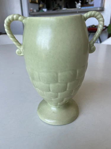Vintage Red Wing Pottery Vase Green