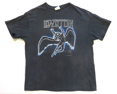 Led Zeppelin Vintage T Shirt 1984 Myth Gem Swan Song Jimmy Page Runes Logo 