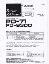 Manuale di servizio - Manuale di servizio per Pioneer PD-71, PD-9300 
