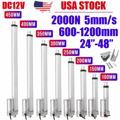 2000N 450lbs 12V Linear Actuator Stroke 14inch to 48inch 24" Remote Optional