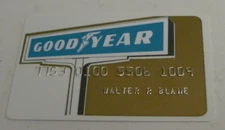 Goodyear Credit Charge Card - Signed Vintage Expired Collectible