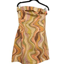 Wild Fable Women's Size Large Twill Tube Bodycon Dress Neutral Wave Boho Retro