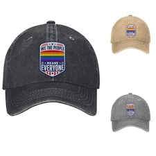 We The People Means Everyone Pride Rainbow LGBTQ Unity Print Baseball Cap