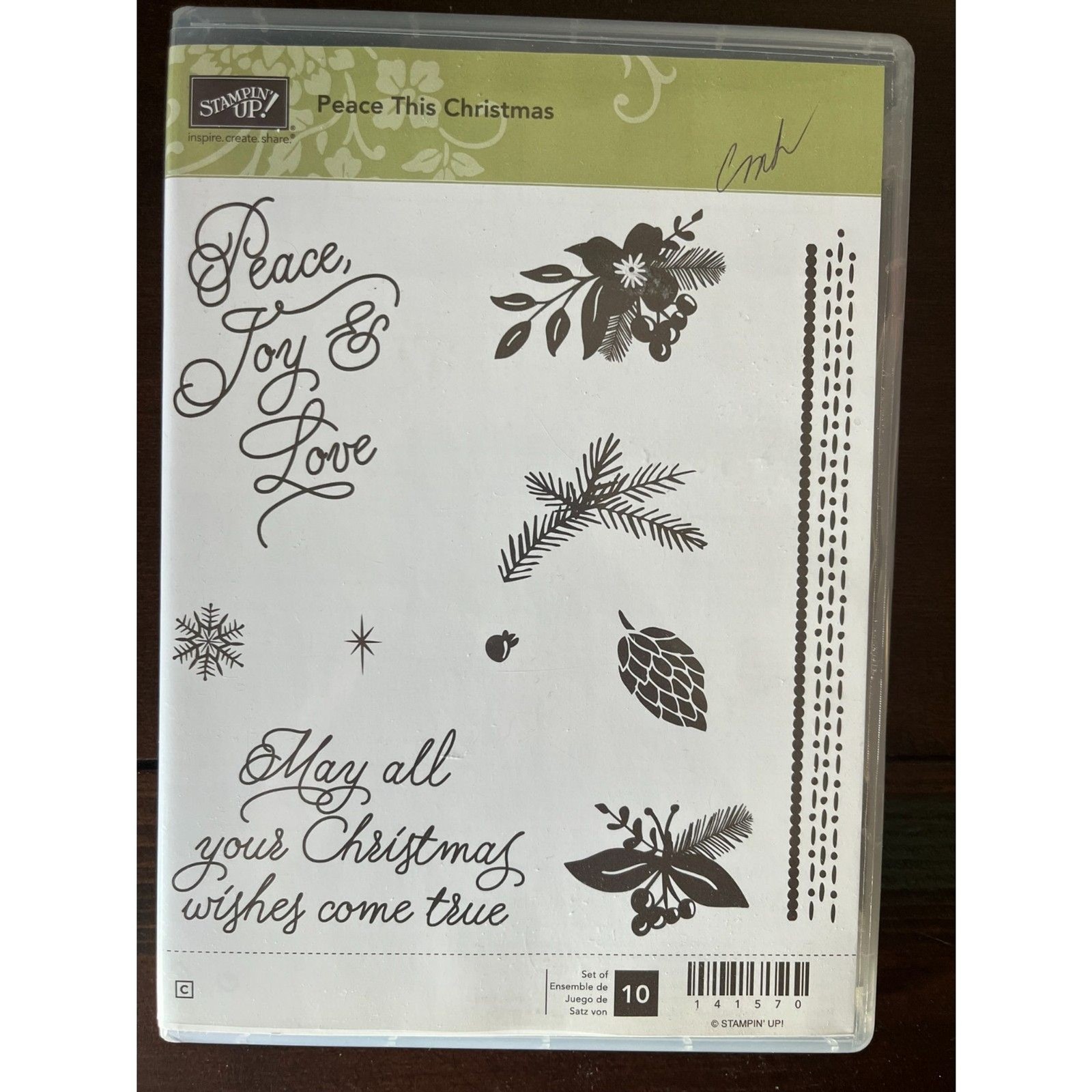 Stampin' Up! Peace This Christmas Stamp Set 141570 Clear Mount 10 Stamps