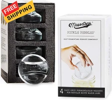 Masontops Pickle Pebble Glass Fermenting Small Mouth 4 PK, Transparent 