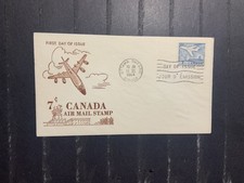 Canada 1964 1st day cover 7-cent airmail stamp uncertain Cachet