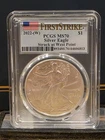 2022 (W) $1 1-oz American Silver Eagle PCGS MS70 Flag Label
