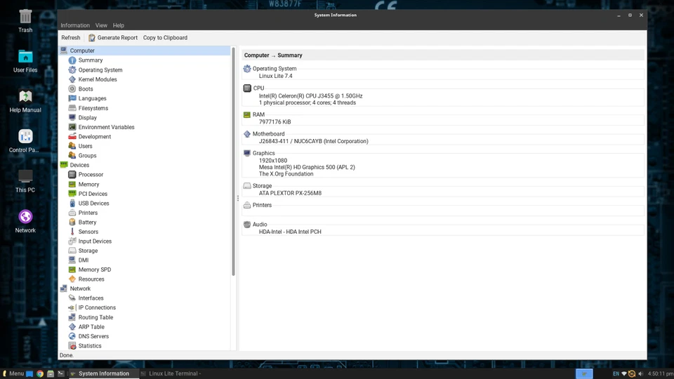 Intel NUC6CAYH Mini PC Celeron J3455 @ 1.5 GHz 8GB RAM 256GB SSD LinuxLite 7.4 - Image 4 of 4