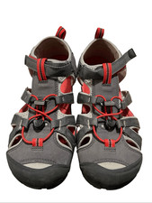 Keen Kids Gray Red Seacamp II CNX Waterproof Hiking Water Shoe Sandals Size 6