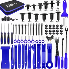 GOOACC 238Pcs Trim Removal Tool, Auto Push 120Pcs Clips + 118 Remover Blue 