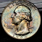 1963-P Washington Quarter Toned. Very Nice GEM BU!!