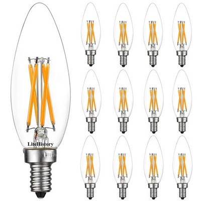 E12 led Bulb Dimmable 6W Equal 60 Watt LED Light Bulbs 2700K AC120V Edison Bu...