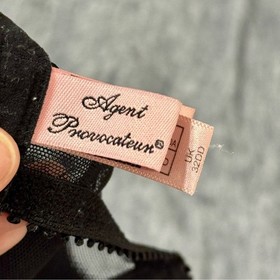 Agent Provocateur Lacy Balconette Black Underwired Bra Size 32DD