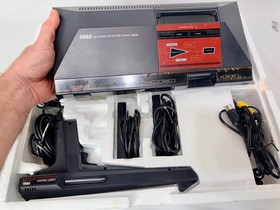 Sega Master System Console Bundle w/ Box, Inserts, & Hang-On/Safari Hunt Cart!