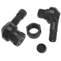 Motorrad Ventil, Reifenventil, Winkelventil, 2 StüCk, Aluminium, Schwarz