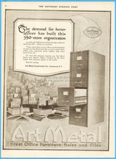 1918 Art Metal Construction Co Jamestown NY File Cabinet Office Furniture Ad