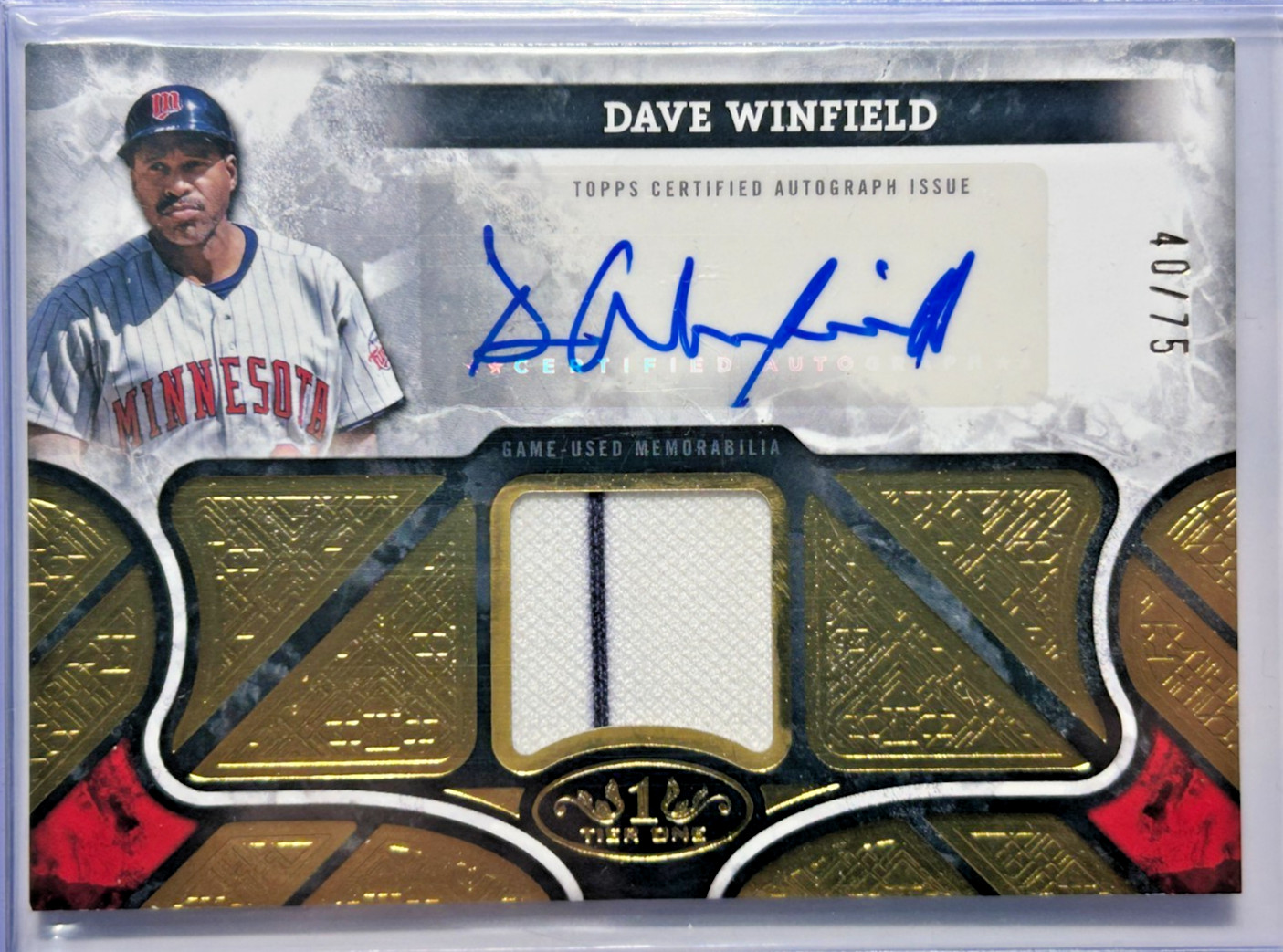 Dave Winfield AUTO~PATCH #/75 Topps Tier One 2025 Autograph Jersey HOF Yankees