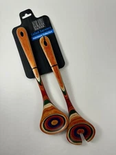 Marrakesh Collection By Baltique Salad Serving Set 11.75” Layered Birch