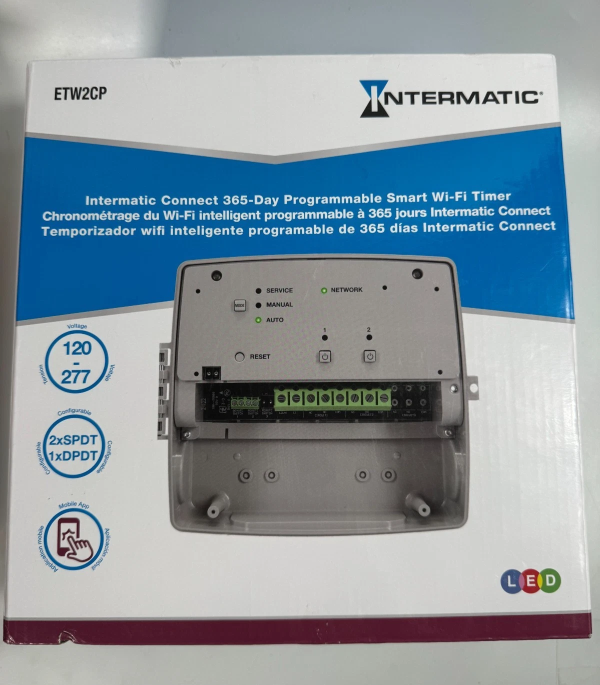 Intermatic ETW2CP 365-Day Programmable Smart Wi-Fi Timer 120-277V 2xSPDT
Opens in a new window or ta