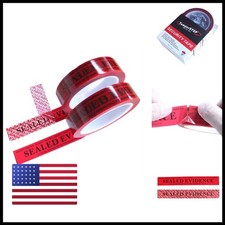 2 Rolls 1" x 55 Yards Red Tamper Resistant Security Evidence Tape