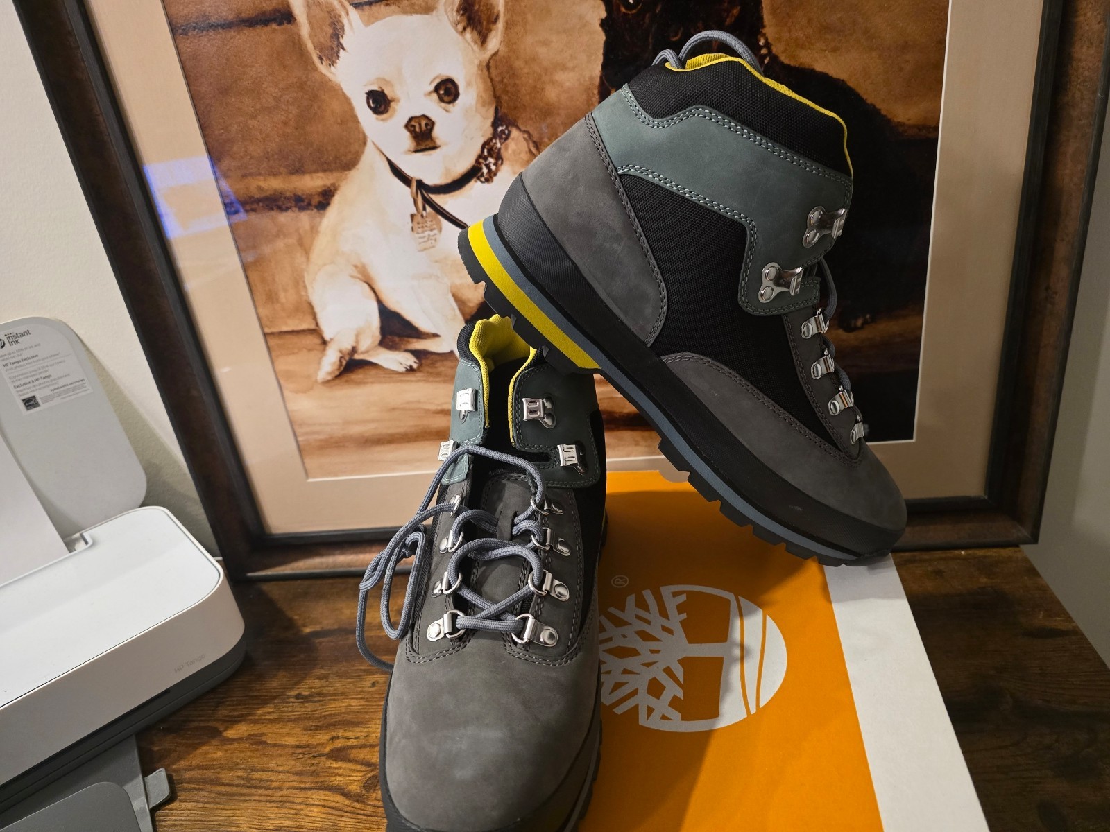 TIMBERLAND EURO HIKER MID [TB0A2A38033] MENS Size 10 US Grey / Black / Yellow image 3