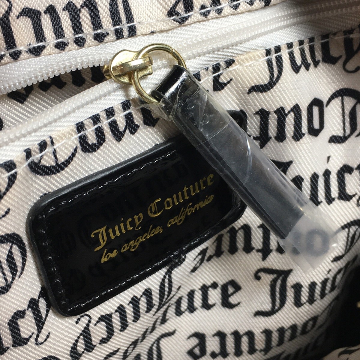 Juicy Couture BACKPACK Black Fuzzy Mini Sherpa Logo Zipper Juicy Couture BACKPACK Black Fuzzy Mini Sherpa Logo Zipper