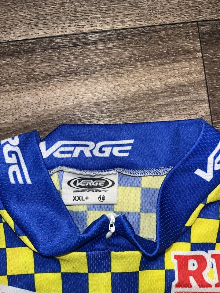 Verge mens cycling jersey xxl Yellow And Blue Checkered Golden Grain Mission #V - Image 2 of 3