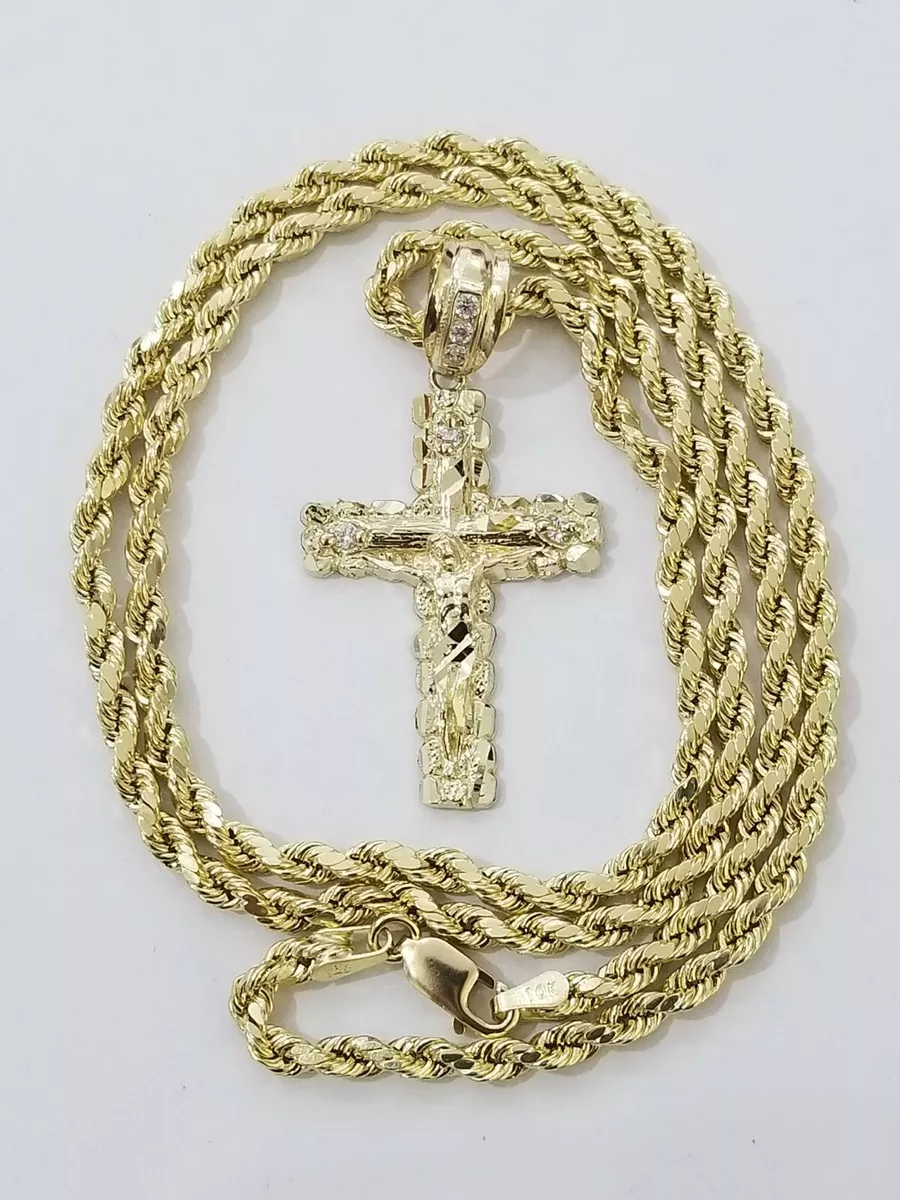 Gold rope online chain and cross
