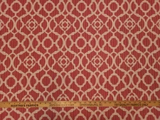 Covington SAMSON CRIMSON Red Beige Woven Trellis Designer Drapery Uph Fabric