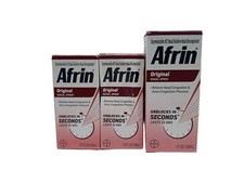 3 Afrin Original Nasal Spray Allergies Congestion Relief 2 oz Total. Exp: 02/26 