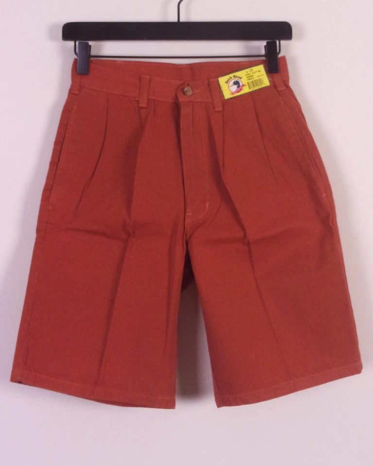 Pantalones Cortos De Colección Años 80 Cabeza de Pato Nuevos con Etiquetas Nuevo en Lote Antiguo Canela Lona Talla 29 Foto 3 de 4