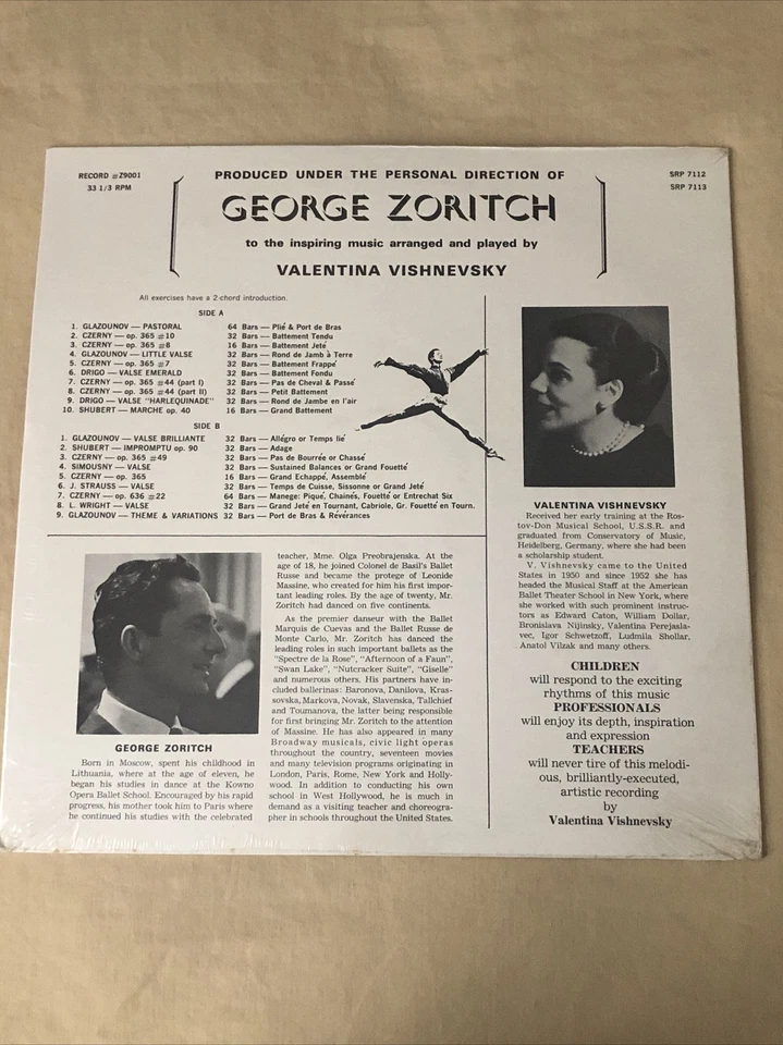 George Zoritch Record Album LP Z 9001 Ballet Valentina Vishnevsky - Image 2 of 4