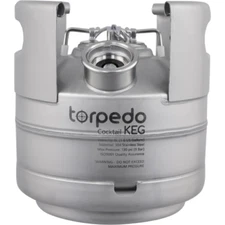 1.5 Gal Torpedo Cocktail Kegs - Sanke D and Corny opening, AKA Keg Cleaning Keg