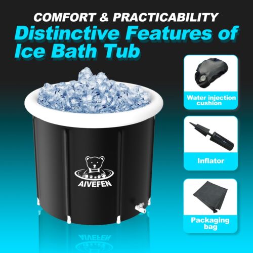 AIVEFEN Portable Folding Bath Tub 【with Storage Bag】 Large Collapsible Hot Tub - Picture 6 of 8