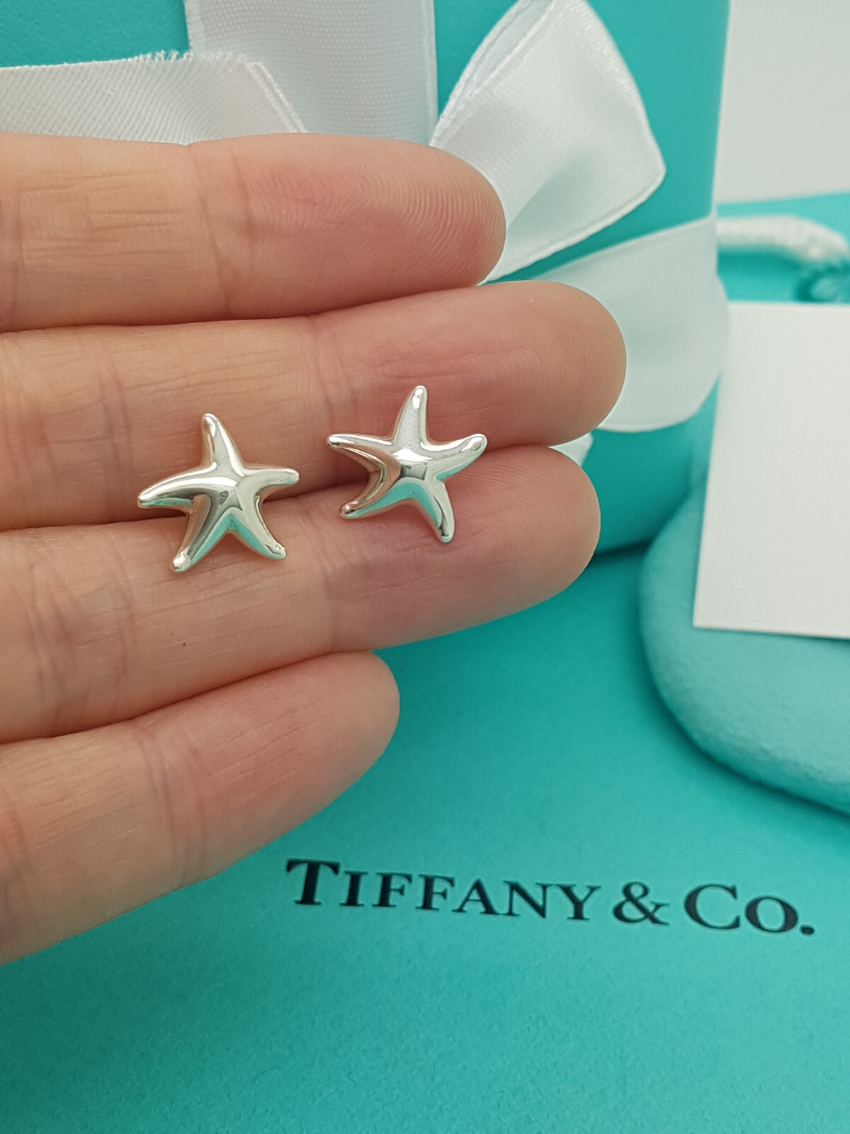 Tiffany & Co. Elsa Peretti Starfish Sterling Silver Stud Earrings, RRP 580 image 2