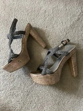 Stuart Weitzman Women Block Sandals Size 10.5 Summer Braided Sophisticated