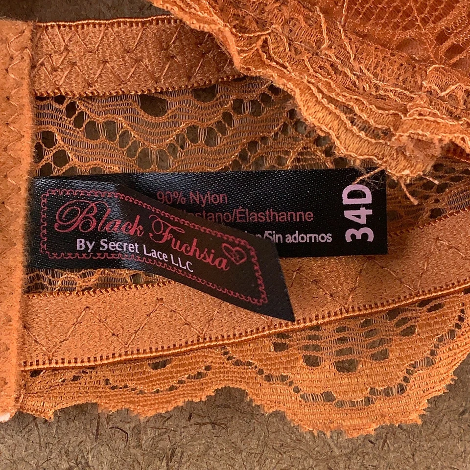 Sujetador negro fucsia secreto de encaje para mujer 34D óxido sin tirantes y pantalón corto mediano para niño nuevo con etiquetas Foto 3 de 4