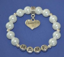 Flower Girl Personalized Wedding Charm Bracelet Gift-Custom Girl's Bracelet