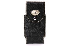 Western Phone Case Horse Head Black Leather Phone Holster Magnetic Phone 6x3''